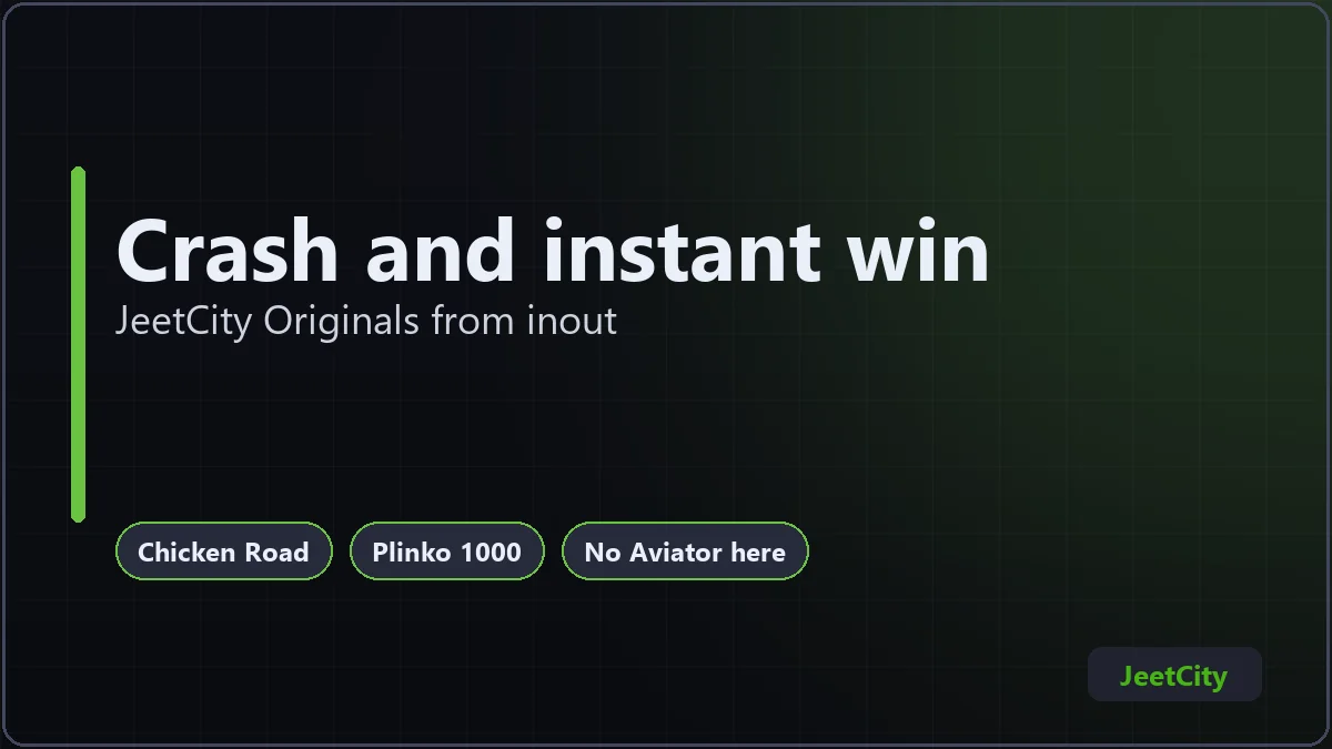 Crash and instant win games in the JeetCity lobby