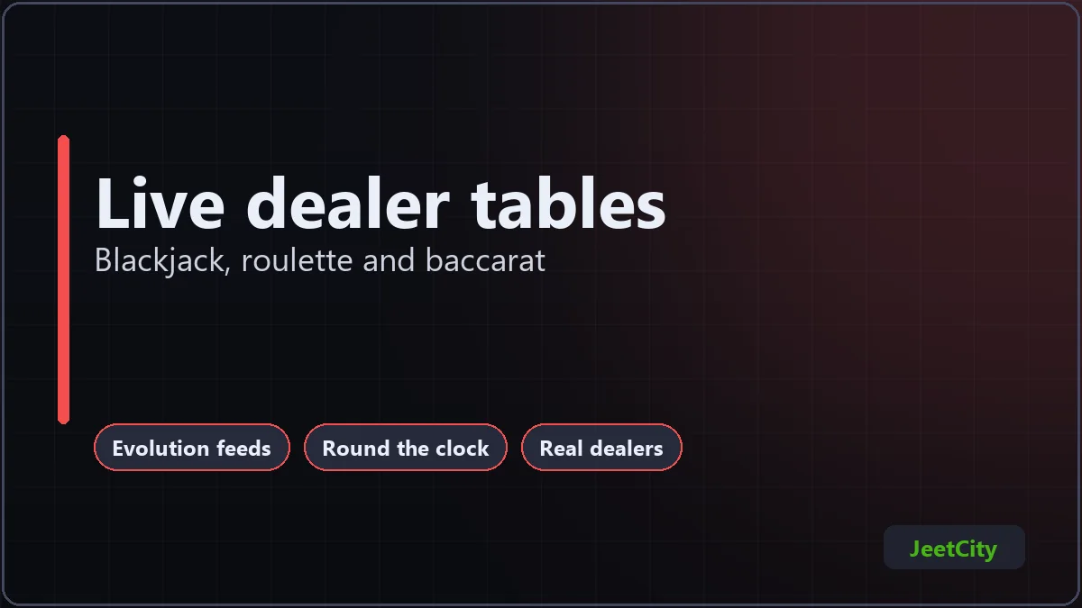 Live dealer tables running at JeetCity Australia