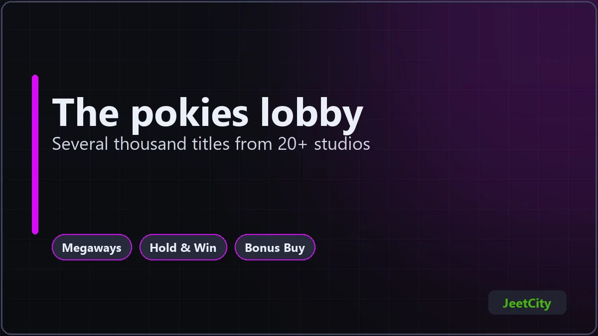 Real money pokies lobby at JeetCity Australia